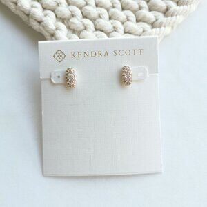 Kendra Scott Grayson Gold White Crystal Stud Earrings